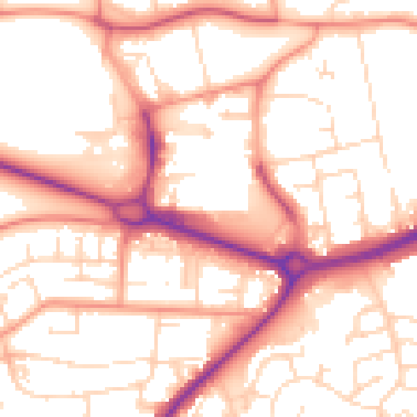 Daytime road noise heatmap for NN17 1QN