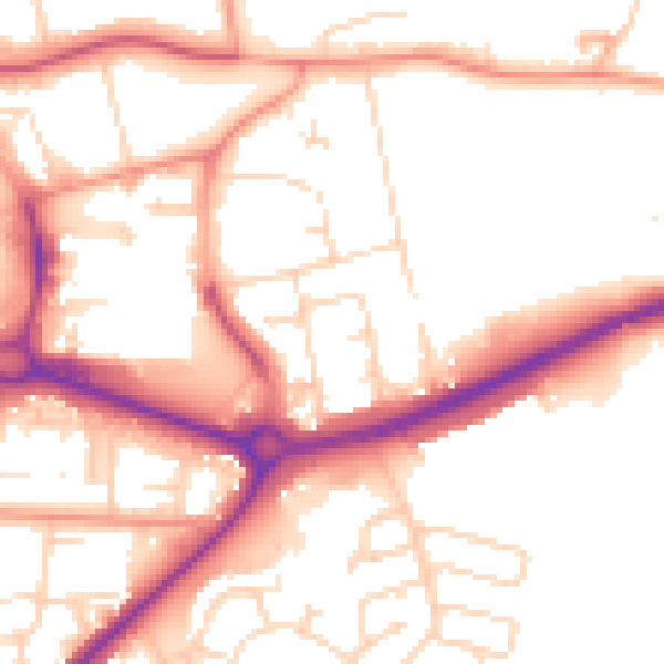 Daytime road noise heatmap for NN17 1RB