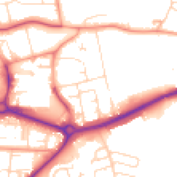 Daytime road noise heatmap for NN17 1RG