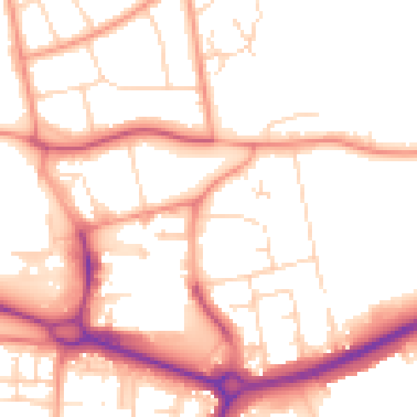 Daytime road noise heatmap for NN17 1RR