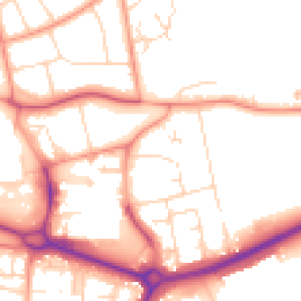 Daytime road noise heatmap for NN17 1RS