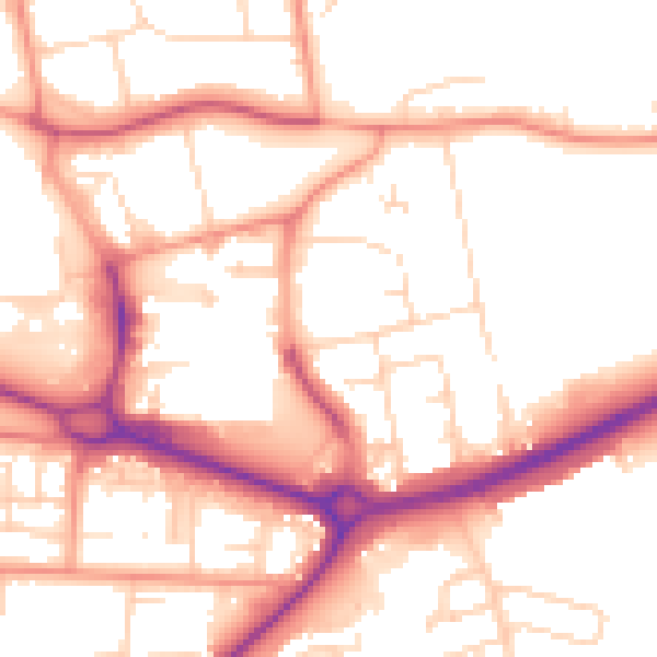 Daytime road noise heatmap for NN17 1SF