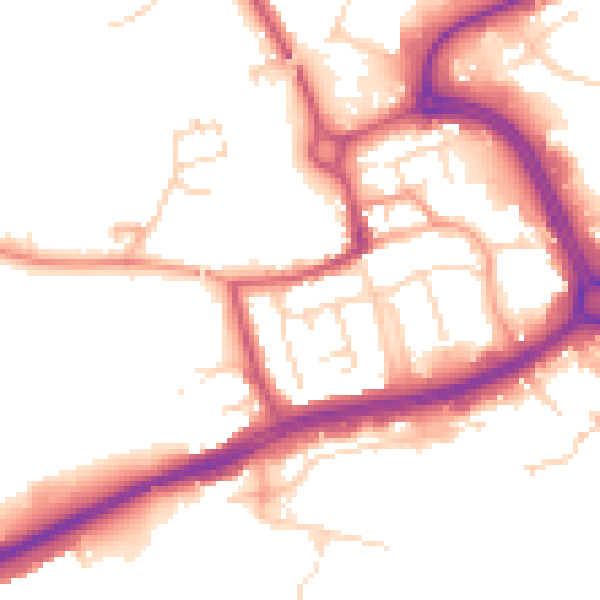 Daytime road noise heatmap for NN17 1UR