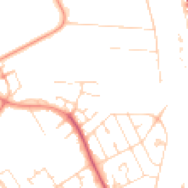 Daytime road noise heatmap for NN17 1XQ