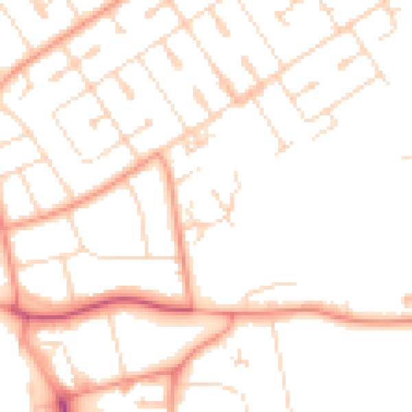Daytime road noise heatmap for NN17 1XS