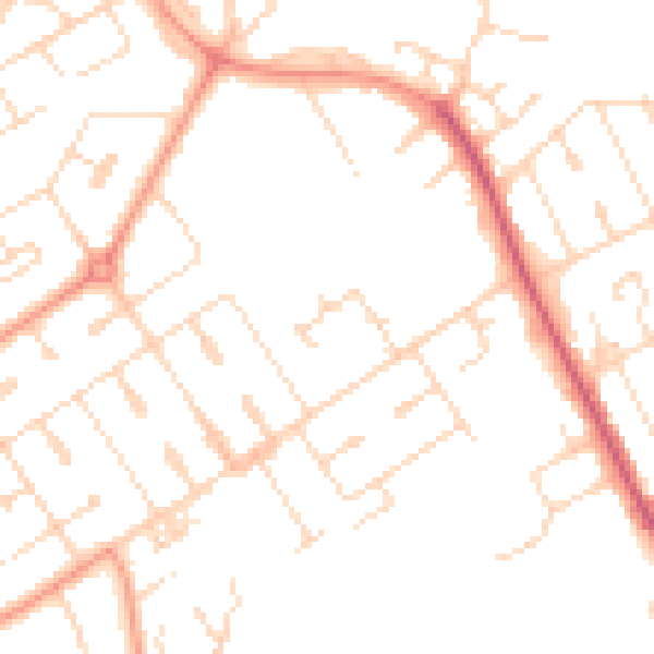 Daytime road noise heatmap for NN17 1YQ