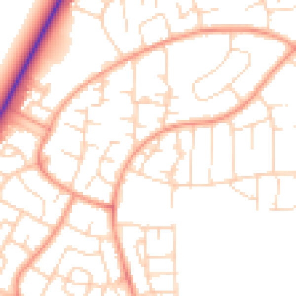 Daytime road noise heatmap for NN17 2BD
