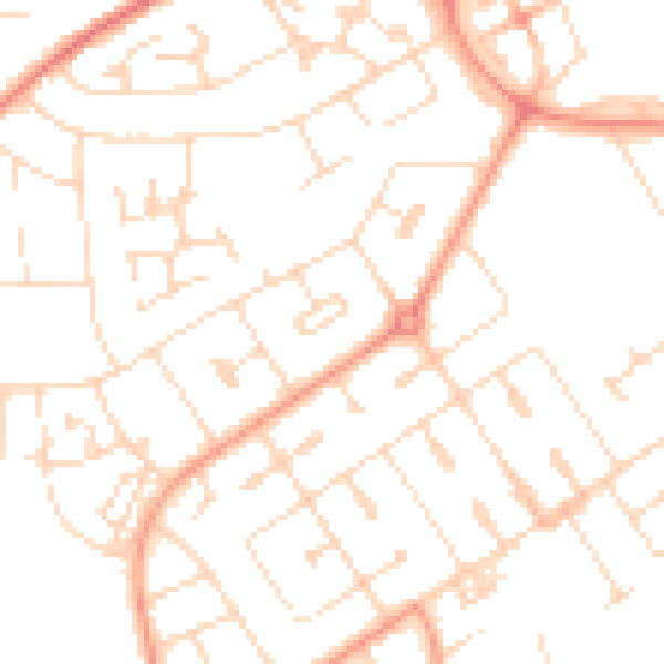 Daytime road noise heatmap for NN17 2DB