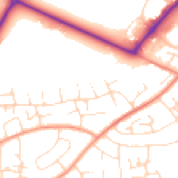 Daytime road noise heatmap for NN17 2JT