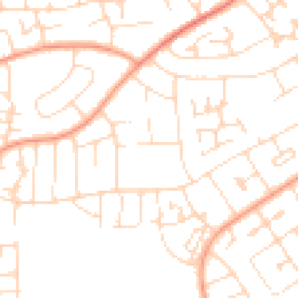 Daytime road noise heatmap for NN17 2NE