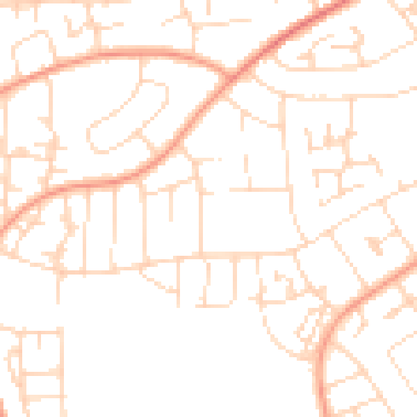 Daytime road noise heatmap for NN17 2NN