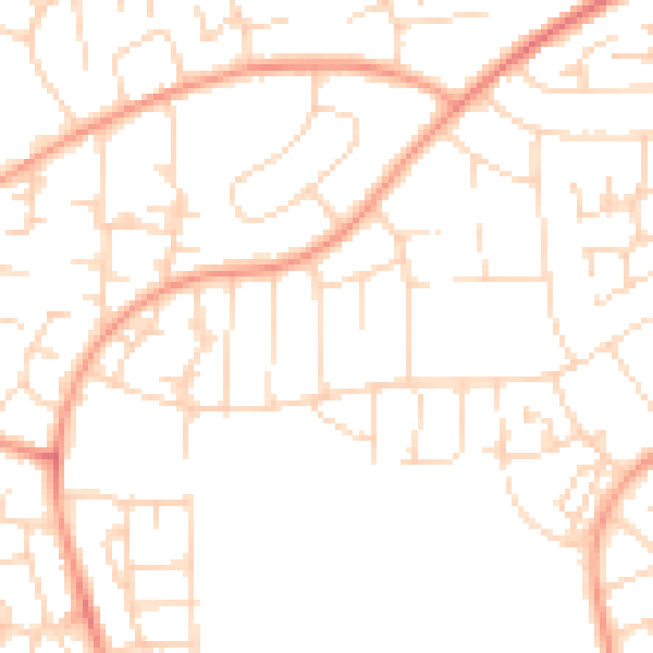 Daytime road noise heatmap for NN17 2NZ