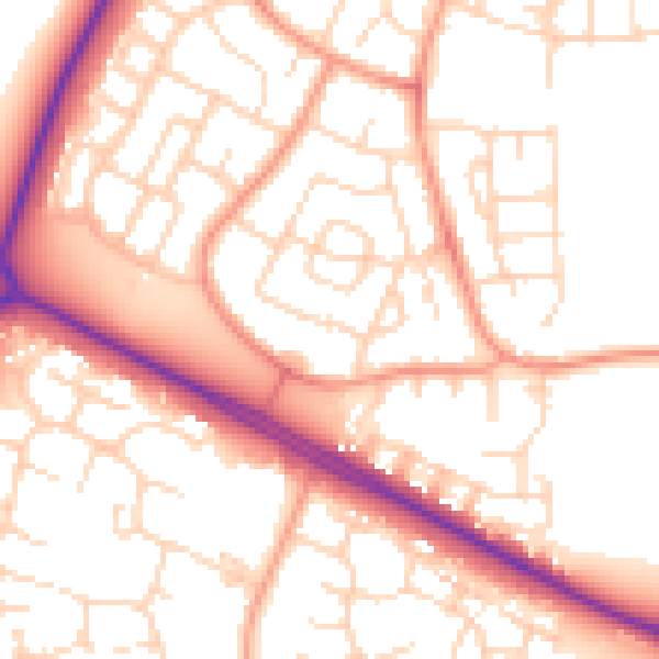 Daytime road noise heatmap for NN17 2QF