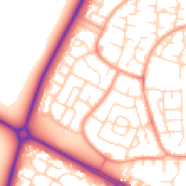 Daytime road noise heatmap for NN17 2RR