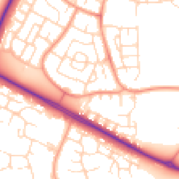 Daytime road noise heatmap for NN17 2SR