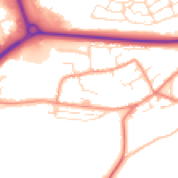 Daytime road noise heatmap for NN17 3BL