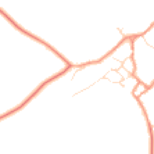 Daytime road noise heatmap for NN17 3EB