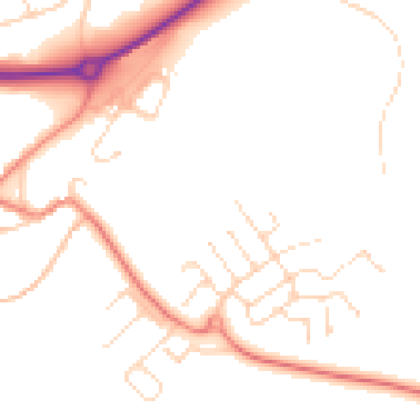 Daytime road noise heatmap for NN17 3FQ