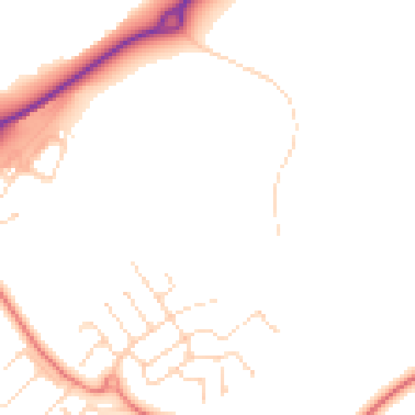 Daytime road noise heatmap for NN17 3GL