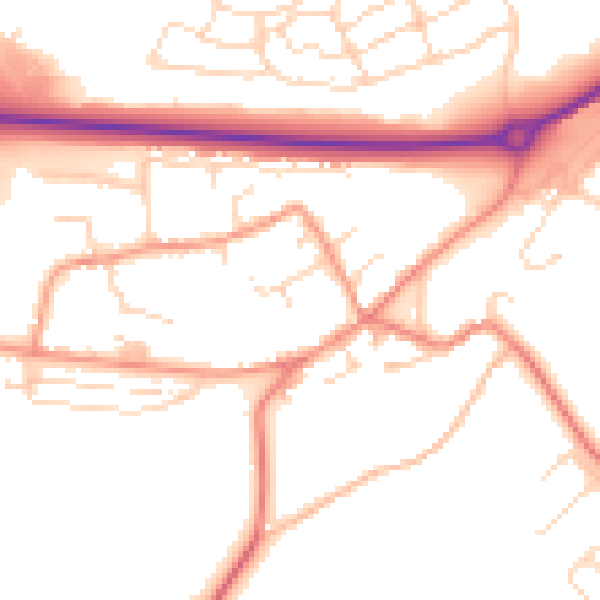 Daytime road noise heatmap for NN17 3HD