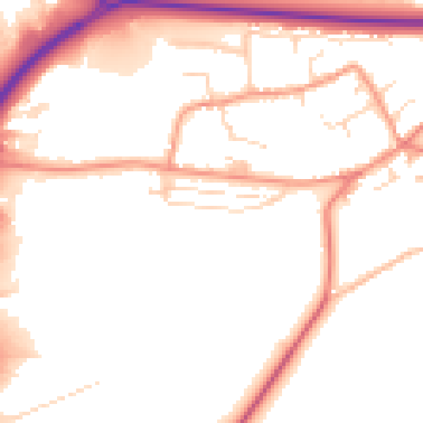 Daytime road noise heatmap for NN17 3HF