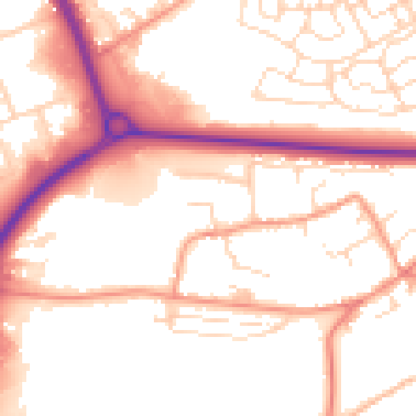 Daytime road noise heatmap for NN17 3HH