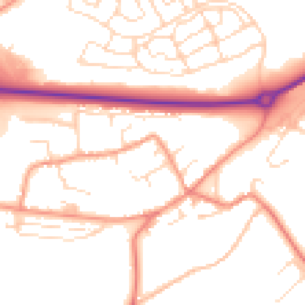 Daytime road noise heatmap for NN17 3HZ