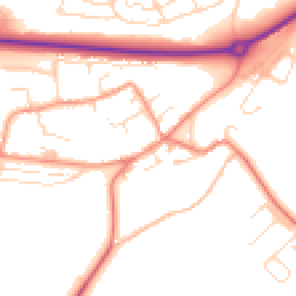 Daytime road noise heatmap for NN17 3JJ