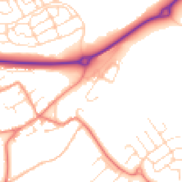 Daytime road noise heatmap for NN17 3JP