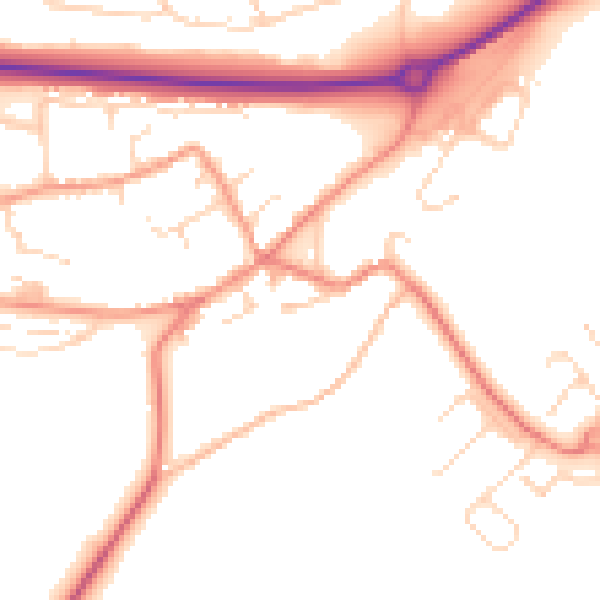 Daytime road noise heatmap for NN17 3JX