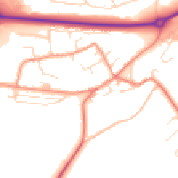 Daytime road noise heatmap for NN17 3LB
