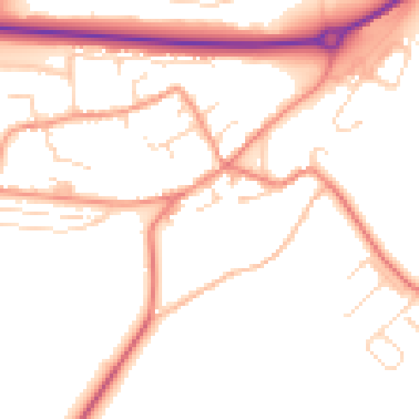 Daytime road noise heatmap for NN17 3LF