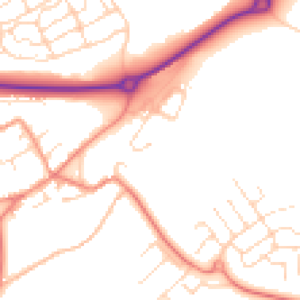 Daytime road noise heatmap for NN17 3LP