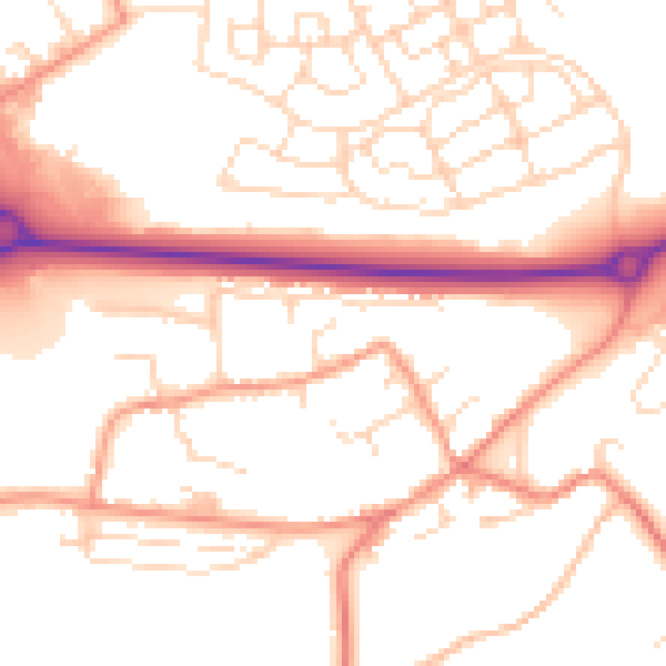 Daytime road noise heatmap for NN17 3LR