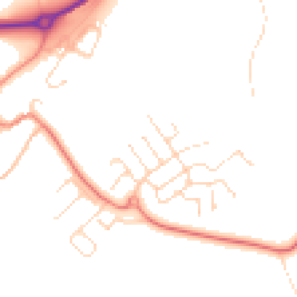 Daytime road noise heatmap for NN17 3LY