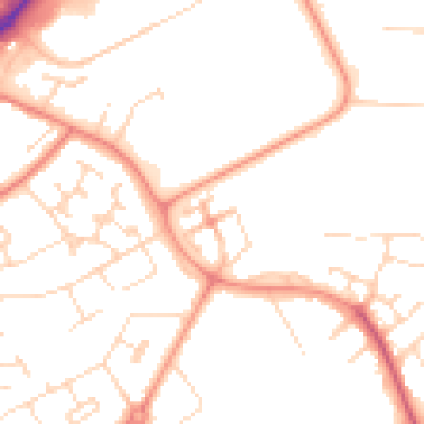 Daytime road noise heatmap for NN17 4AG