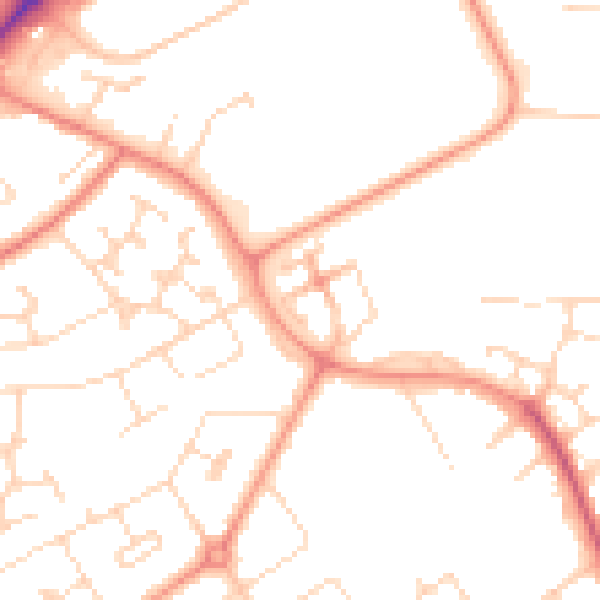 Daytime road noise heatmap for NN17 4AH