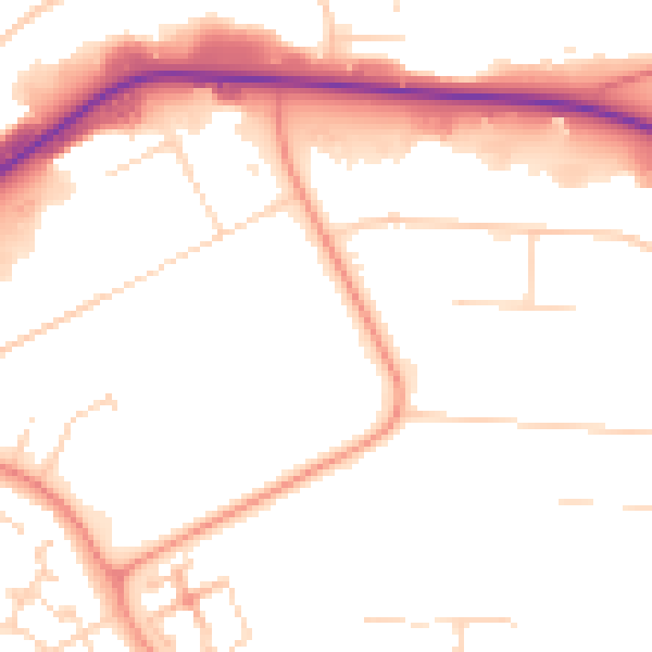 Daytime road noise heatmap for NN17 4AZ