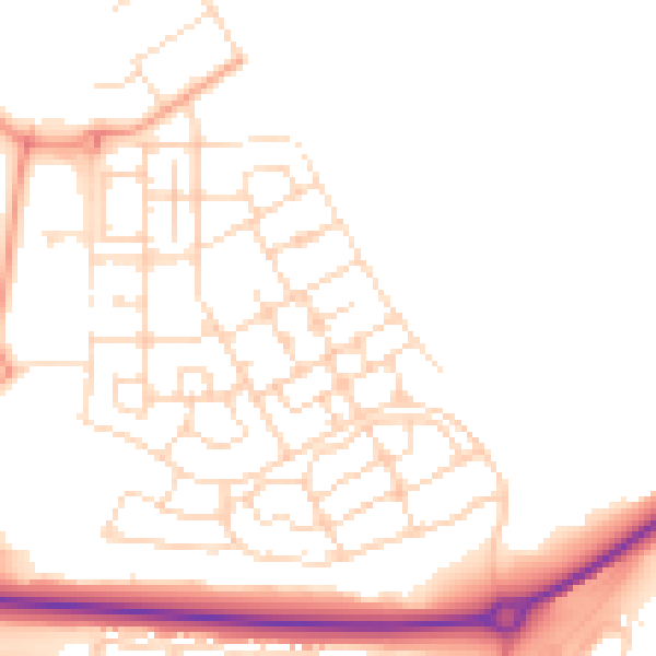 Daytime road noise heatmap for NN17 5AW