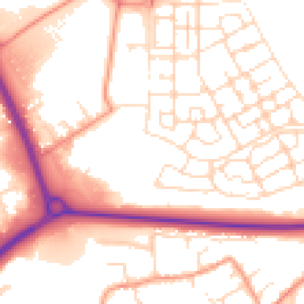 Daytime road noise heatmap for NN17 5BS