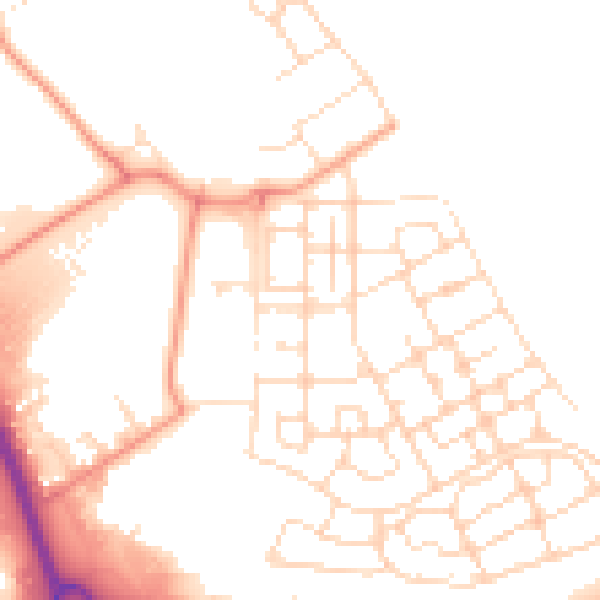 Daytime road noise heatmap for NN17 5EJ