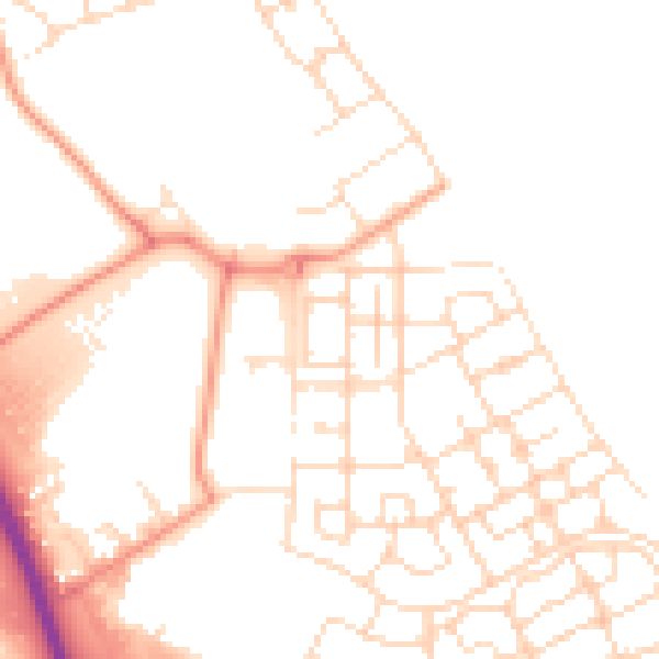 Daytime road noise heatmap for NN17 5EL