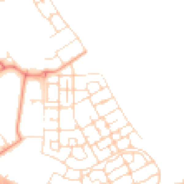 Daytime road noise heatmap for NN17 5EN