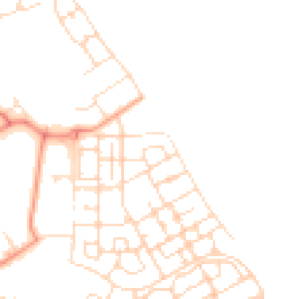 Daytime road noise heatmap for NN17 5ES
