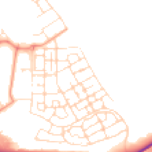 Daytime road noise heatmap for NN17 5FB