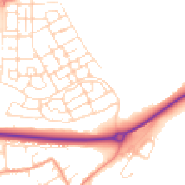 Daytime road noise heatmap for NN17 5FY