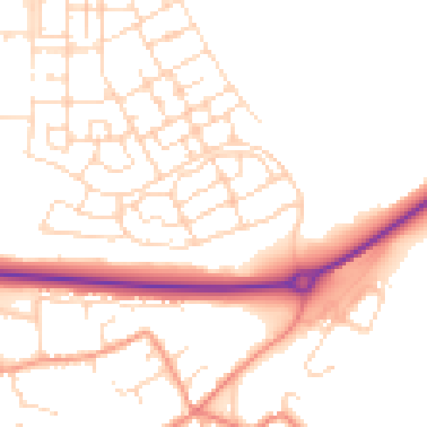 Daytime road noise heatmap for NN17 5GD