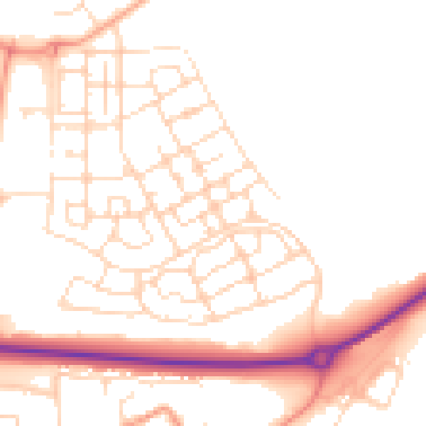 Daytime road noise heatmap for NN17 5GH