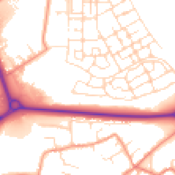 Daytime road noise heatmap for NN17 5GJ
