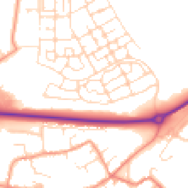 Daytime road noise heatmap for NN17 5GN